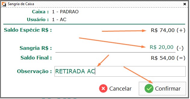 Sangria do Caixa (PDV)